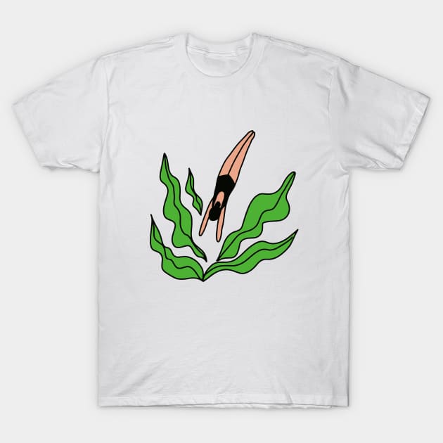 Diving into Plants T-Shirt by Ashleigh Green Studios